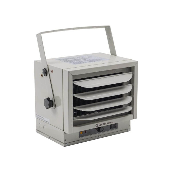 Comfort Zone CZ220 5000-Watt, 240v Hard Wired Fan-Forced Ceiling Mount Heater with Dual Knob Controls and Safety Overheat Protection, ETL Compliant, White