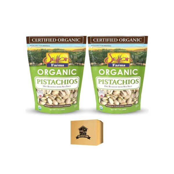 Organic Pistachios Bundle, Includes Two 7 Oz of Setton Farms Organic Dry Roasted Sea Salt Pistachios. Organic Shelled Pistachios, and Gluten Free Pistachios, Comes with a Good For My Home Box!